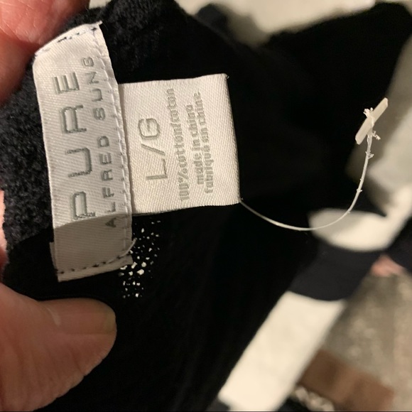 Alfred Sung NWOT black V-neck Sweater Size Large - Picture 3 of 8